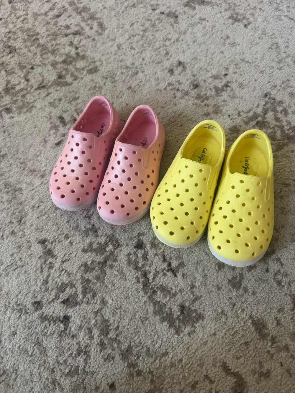 Cat & Jack - Size 6 | Kids Pink and Yellow Slip-On Casual Shoes